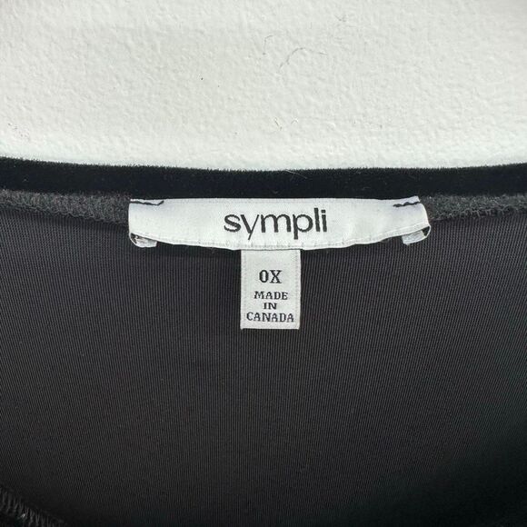 Sympli Women’s Savvy V Neck Black Velour Trapeze Dress - Picture 6 of 10